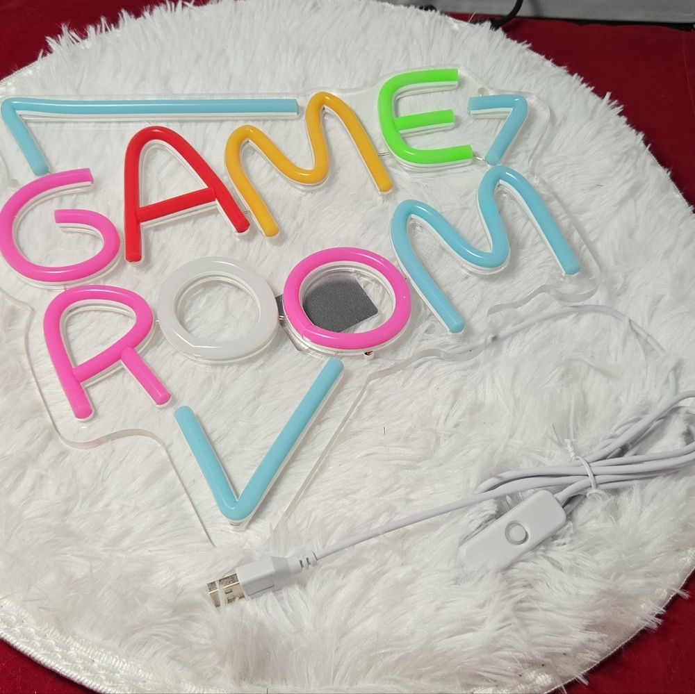 Game Room Neon LED Wall Sign USB Gaming Decor Light Vibrant Glow Retro Y2K Gamer - Picture 2 of 4